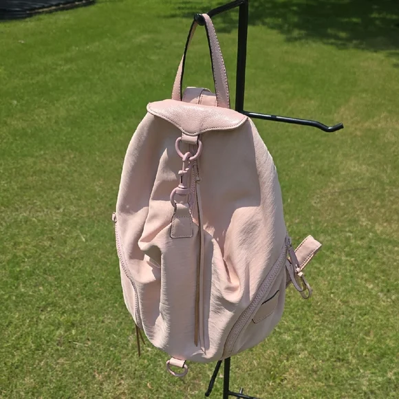 Rebecca Minkoff Dusty Pink Backpack Rebecca Minkoff Julian Dusty Pink Nylon/Leather Backpack | eBay main image 2